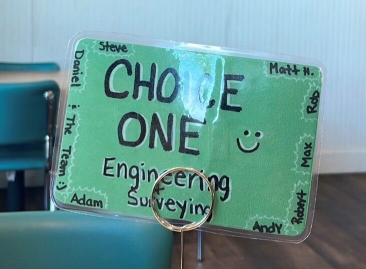 Custom Choice One table number.